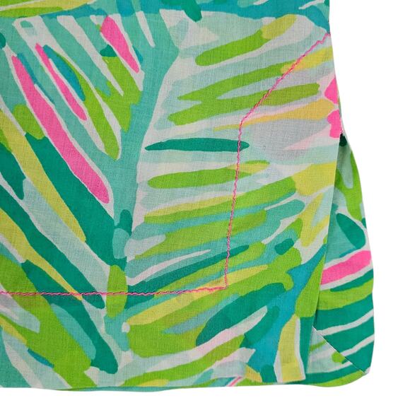 Lilly Pulitzer Tunic Shirt Womens Small Green Pink Amelia Island Tropical Storm - Picture 6 of 14